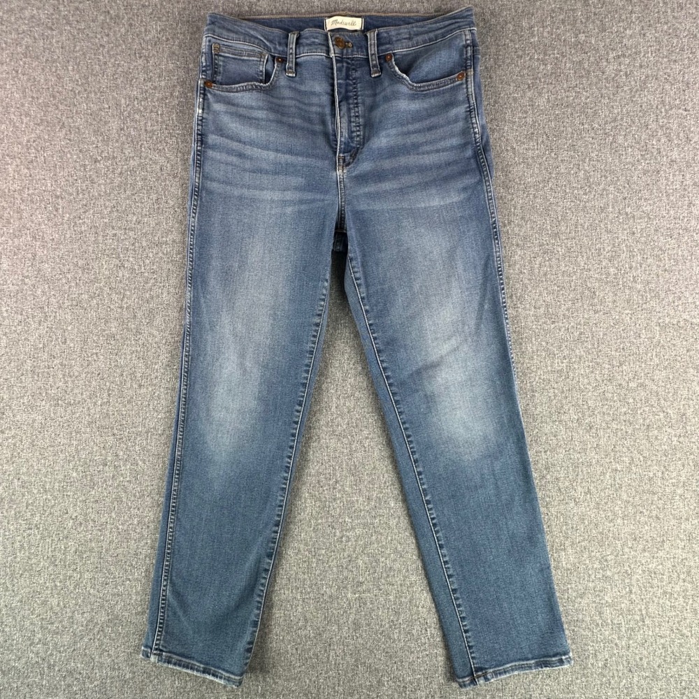 Madewell Jeans Womens 29 Stovepipe Blue High Rise NC348 Straight Leg Denim